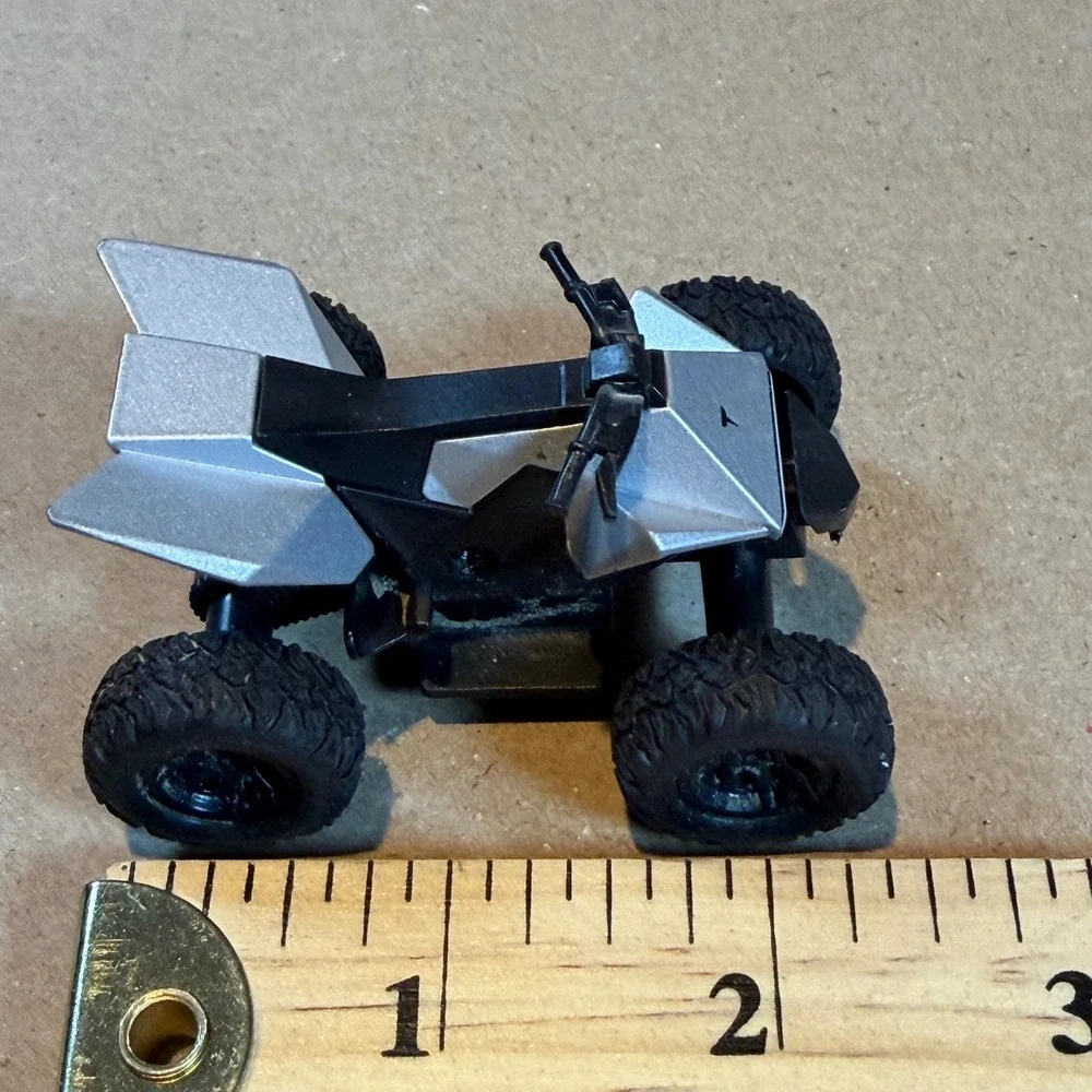 Tesla Cyberquad for Kids Miniature Toy ATV Silver Black Collectible Vehicle